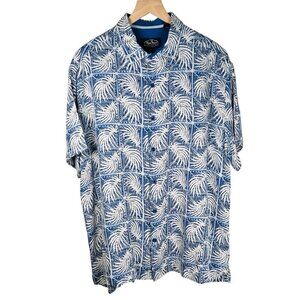 Nat Nast Size XL Vintage Silk Cotton Shirt Button Down Tropical Casual Work